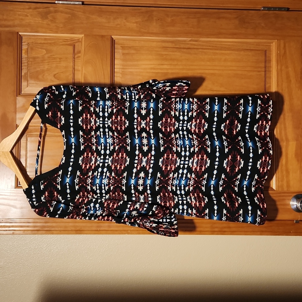 3/4 length sleeve Aztec print dress